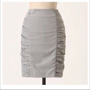 Anthropology Cartonnier Acting Out Rouched Pencil Skirt Gray 6